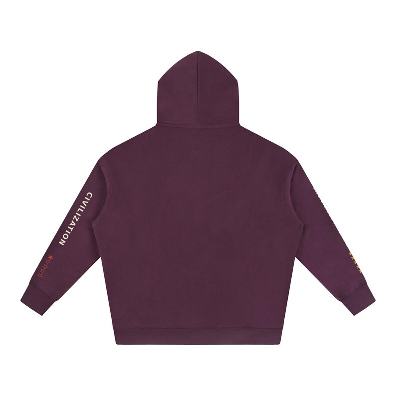 Uncivilized Intentions Two-Sleeve Oversized Hoodie, Civilization One-Star Rating, Off-Grid Streetwear, Unisex Pullover image 10
