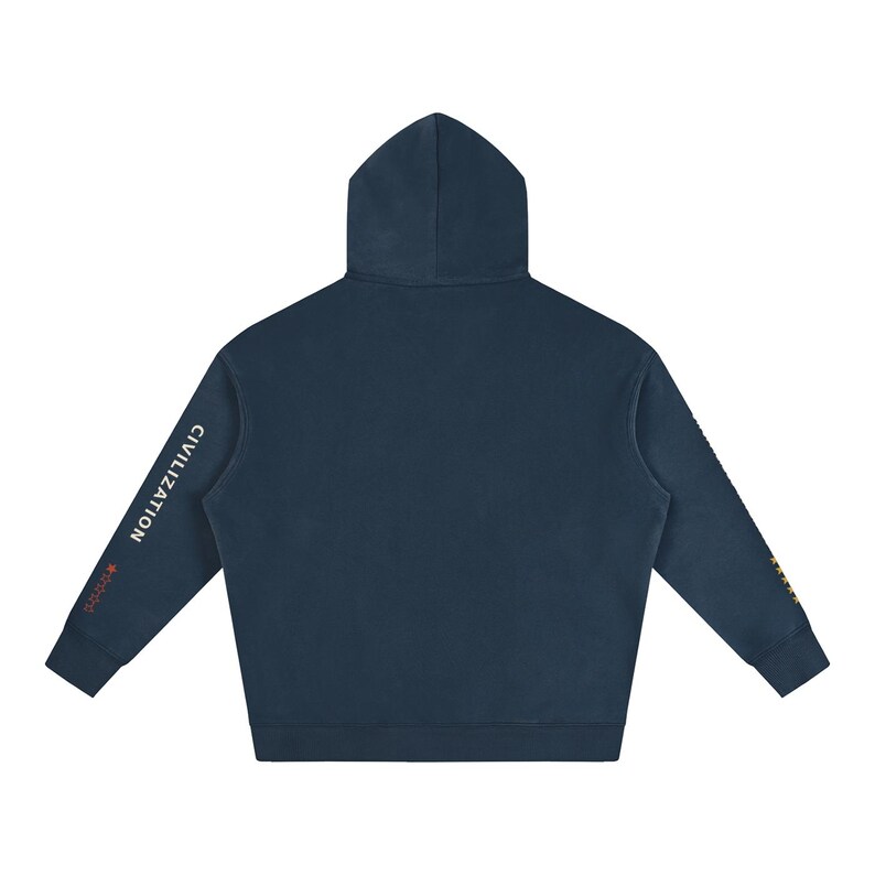 Uncivilized Intentions Two-Sleeve Oversized Hoodie, Civilization One-Star Rating, Off-Grid Streetwear, Unisex Pullover image 4