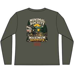Minimal Society Maximum Bandwidth Long Sleeve Tee | Camping RV Retro Graphic afbeelding 4