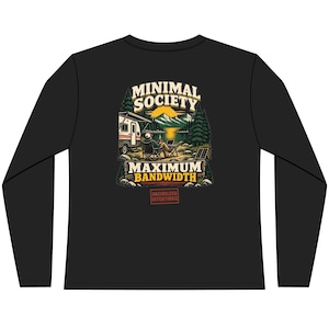 Minimal Society Maximum Bandwidth Long Sleeve Tee | Camping RV Retro Graphic afbeelding 1