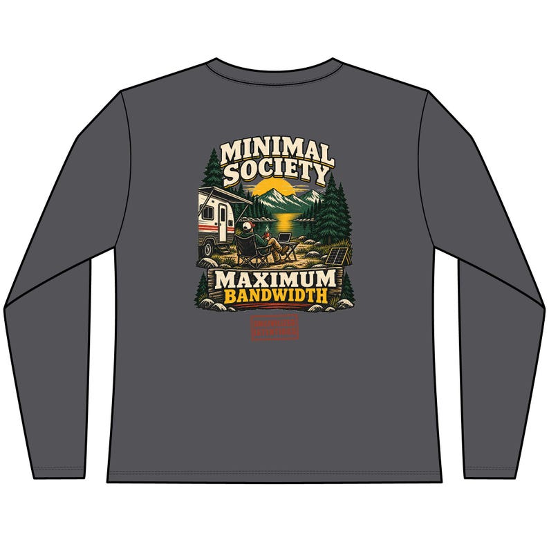 Minimal Society Maximum Bandwidth Long Sleeve Tee | Camping RV Retro Graphic afbeelding 6