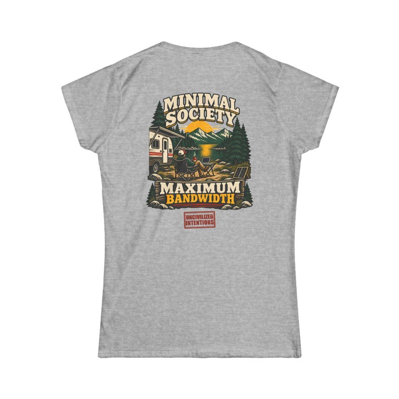 Minimal Society Maximum Bandwidth Women's Fitted Shirt - RV Life Tee - Off Grid Digital Nomad Gift Bild 6