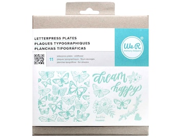 Plaques typographiques « Fleurs sauvages » de We R Memory Keepers Ensemble de plaques d'impression (10)