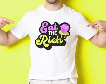 Bague en diamant de style années 90, bonbon pop, drôle anticapitaliste, manifestation pacifique, t-shirt graphique en coton épais unisexe