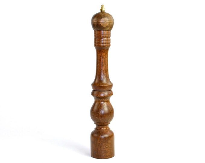 Giant Pepper Mill Solid Turned Wood, Very Large, 16 Tall Classic Retro