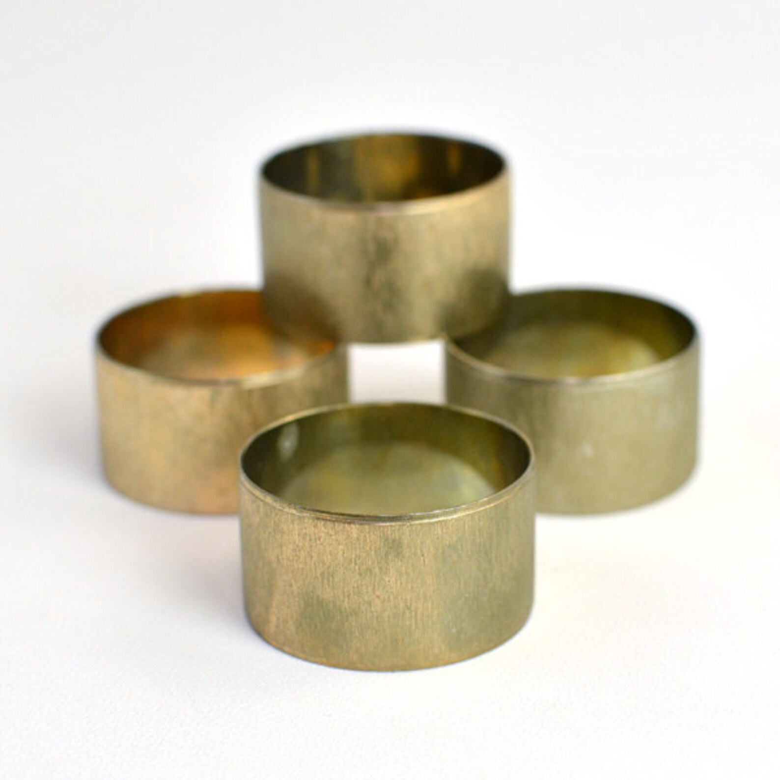 Brass Napkin Ring Set of 4 Textured Made in Hong Kong Etsy