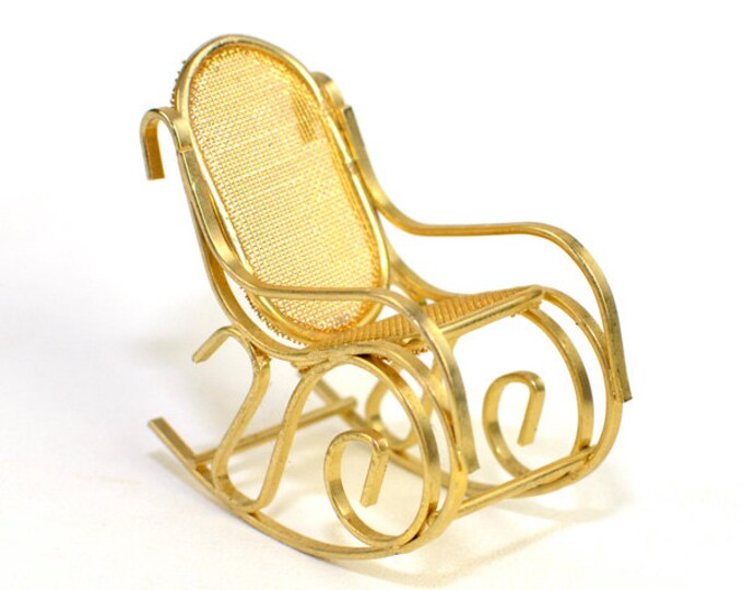 Miniature Rocking Chair Figurine 24k Gold Plated Brass by Alrodo ...