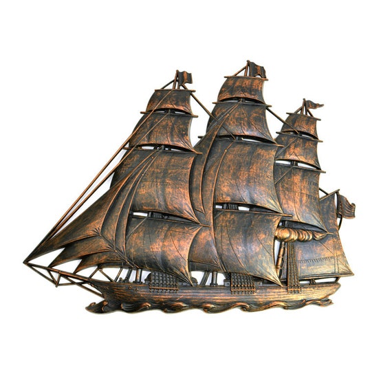 Rustic Ship Large Wall Hanging Coppercraft Guild Dimensional Etsy