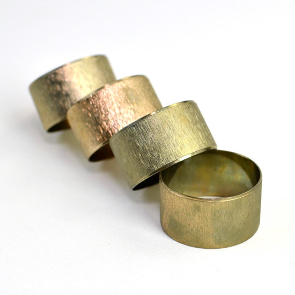 Brass Napkin Ring Set of 4 Textured Made in Hong Kong Etsy