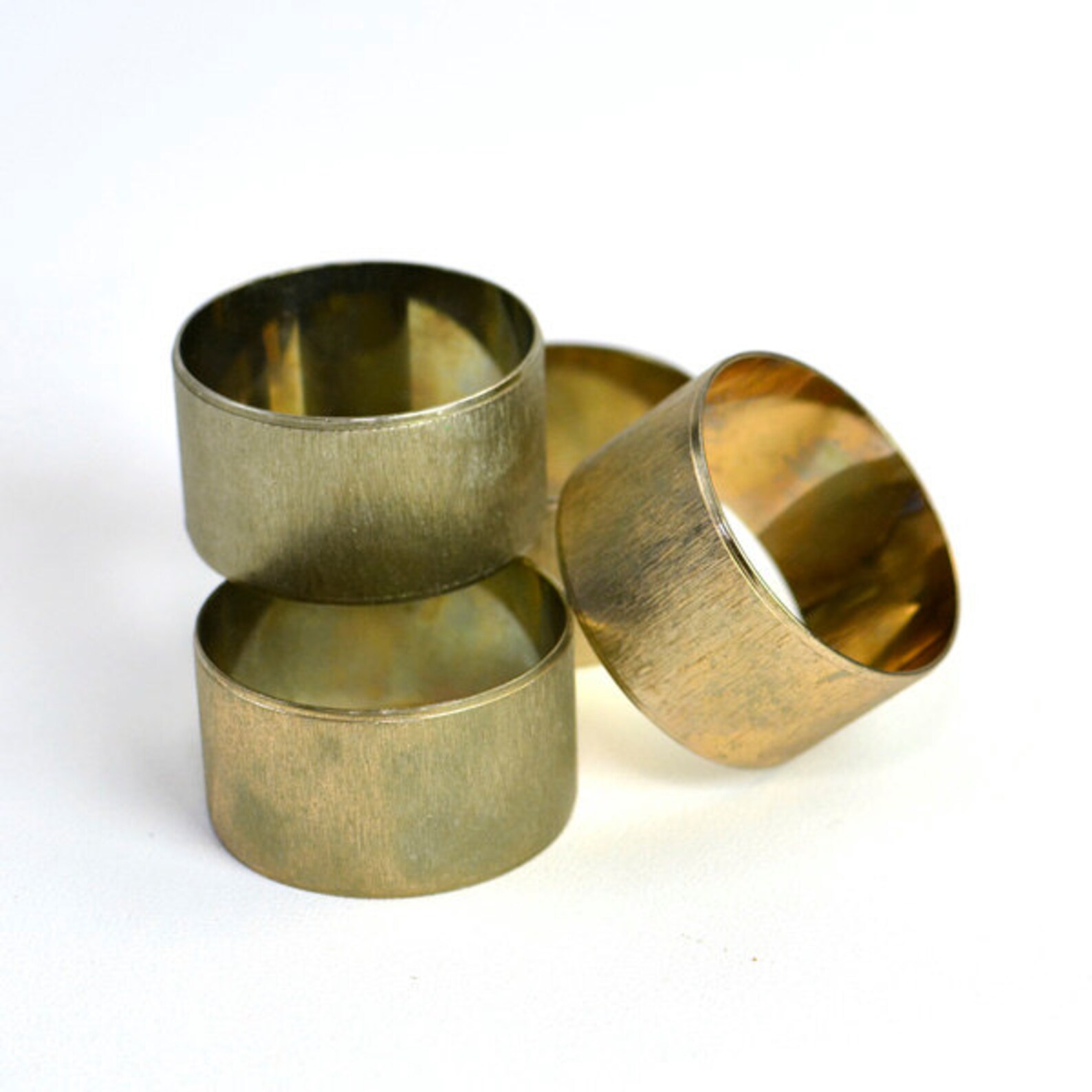 Brass Napkin Ring Set of 4 Textured Made in Hong Kong Etsy