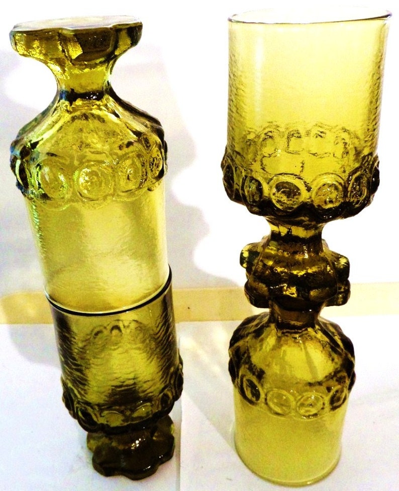 Lot of Four Stemmed Juice Glasses Tiffin Avocado Green Franciscan Madeira