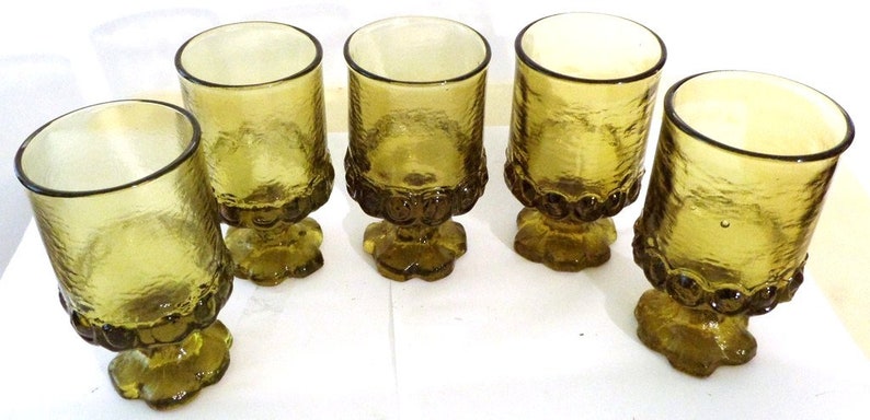 Lot of Four Stemmed Juice Glasses Tiffin Avocado Green Franciscan Madeira