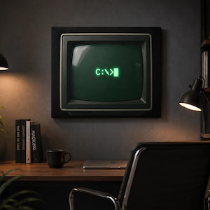 C:\> Prompt Vintage Computer Screen Matte Canvas
