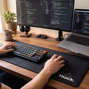 Tappetino per tastiera meccanica, tappetino per mouse Thock, configurazione scrivania da gamer, regalo per programmatore, accessori tecnologici, regalo per assemblaggio PC personalizzato, tappetino per scrivania da programmatore