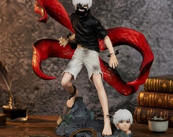 Figura de PVC de Ken Kaneki de Tokyo Ghoul, estatua de kagune de 22 cm con cabeza adicional (artículo de colección de anime).