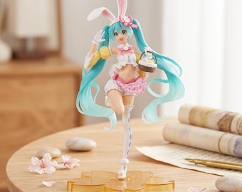 Figura de Hatsune Miku Bunny, 23 cm, PVC, artículo de colección de Vocaloid para Pascua (23 cm)