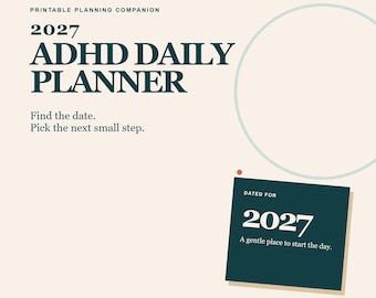 2027 ADHD Daily Planner, 10-Page Printable PDF for Dated Daily Reset