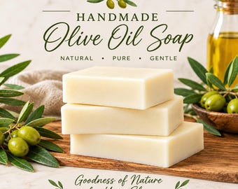3 Stück handgemachte Seife aus 100 % nativem Olivenöl extra – kaltgepresst