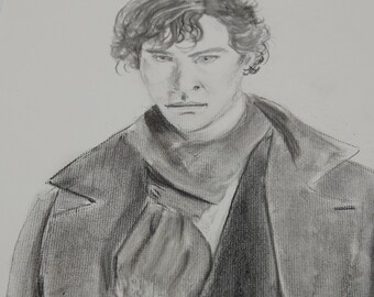 Original Charcoal Drawing of Benedict Cumberbatch