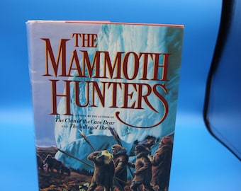 Edizione vintage "The Mammoth Hunters" di Jean M. Auel, copertina rigida con sovraccoperta (1985)