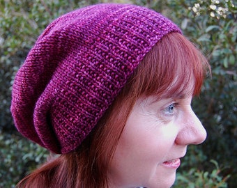 KNITTING PATTERN - Totallee Slouchee Hat (Adult Small, Medium, Large sizes) Digital Download PDF