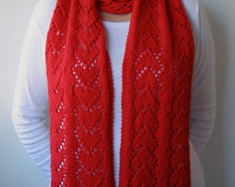 KNITTING PATTERN - Forever Hearts Scarf (one size) Digital Download PDF