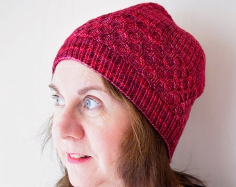 KNITTING PATTERN - Embossed Hat (Adult Small, Medium, Large sizes) Digital Download PDF