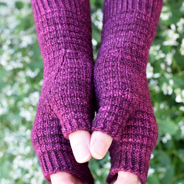 KNITTING PATTERN - Woodmere Fingerless Mitts (Adult Extra Small, Small, Medium, Large, Extra Large sizes) Digital Download PDF