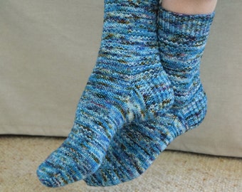 KNITTING PATTERN - Night Sky Socks (Adult Small, Medium, Large, Extra Large sizes) Digital Download PDF