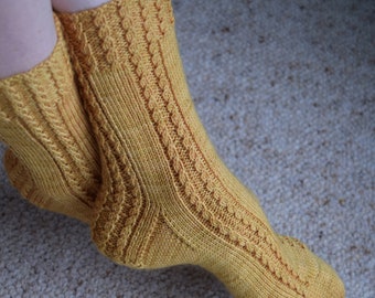 KNITTING PATTERN - Torquent Socks (Adult Medium, Large sizes) Digital Download PDF