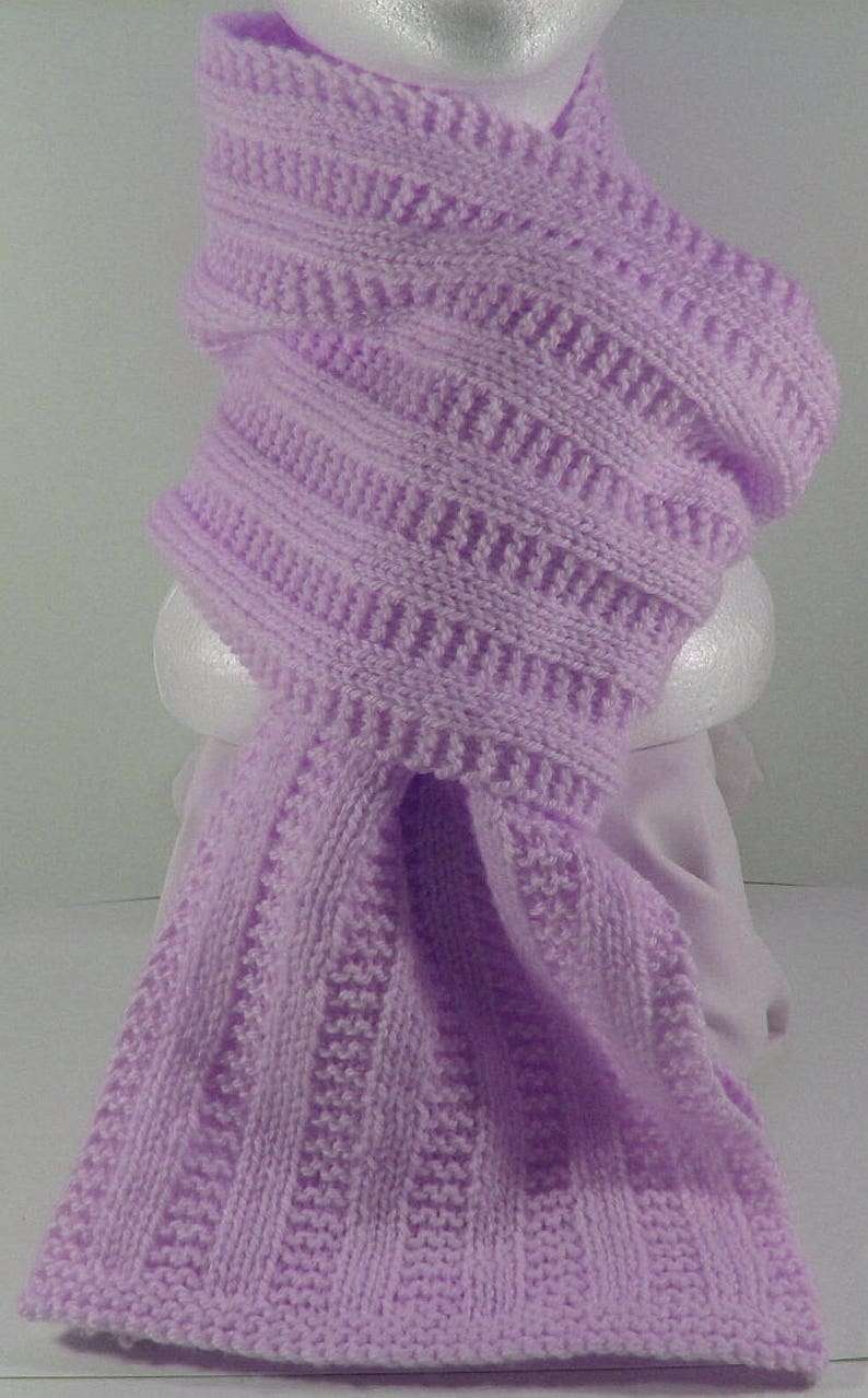 KNITTING PATTERN Garter Ribbed Scarf one Size Digital Etsy