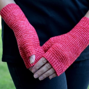 KNITTING PATTERN Interwoven Fingerless Mitts Adult Extra Small, Small, Medium, Large, Extra Large sizes Digital Download PDF image 1