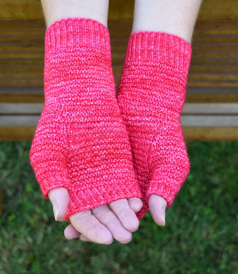 KNITTING PATTERN Interwoven Fingerless Mitts Adult Extra Small, Small, Medium, Large, Extra Large sizes Digital Download PDF image 4