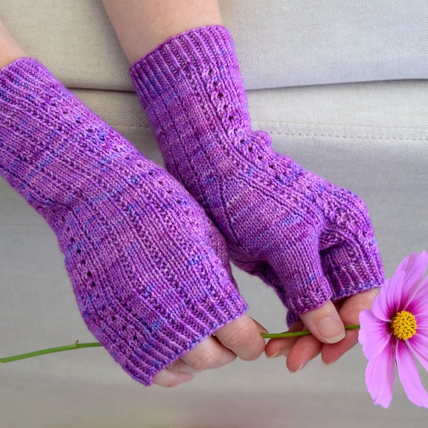 KNITTING PATTERN - Cadence Fingerless Mitts (Adult Extra Small, Small, Medium, Large, Extra Large sizes) Digital Download PDF