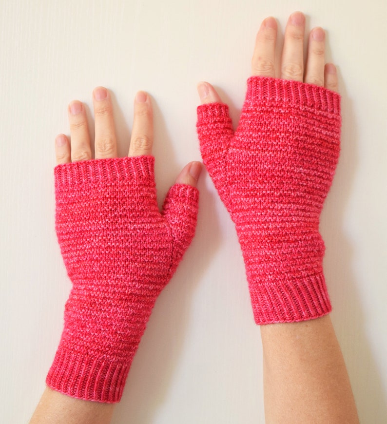 KNITTING PATTERN Interwoven Fingerless Mitts Adult Extra Small, Small, Medium, Large, Extra Large sizes Digital Download PDF image 3