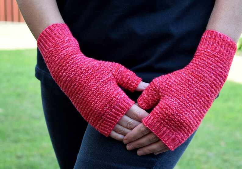 KNITTING PATTERN Interwoven Fingerless Mitts Adult Extra Small, Small, Medium, Large, Extra Large sizes Digital Download PDF image 2