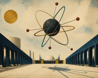 Conjunto de 10 pôsteres para imprimir da Era Atômica | Impressões Googie da Era Espacial | Download instantâneo