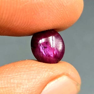 Natural Deep Red Ruby Star Smooth Cabochon, Oval Silk Star Gemstone for Jewelry