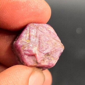Raw Ruby Corundum Specimen , Hexagon Ruby Rough Triangle Formation Gemstone Collector