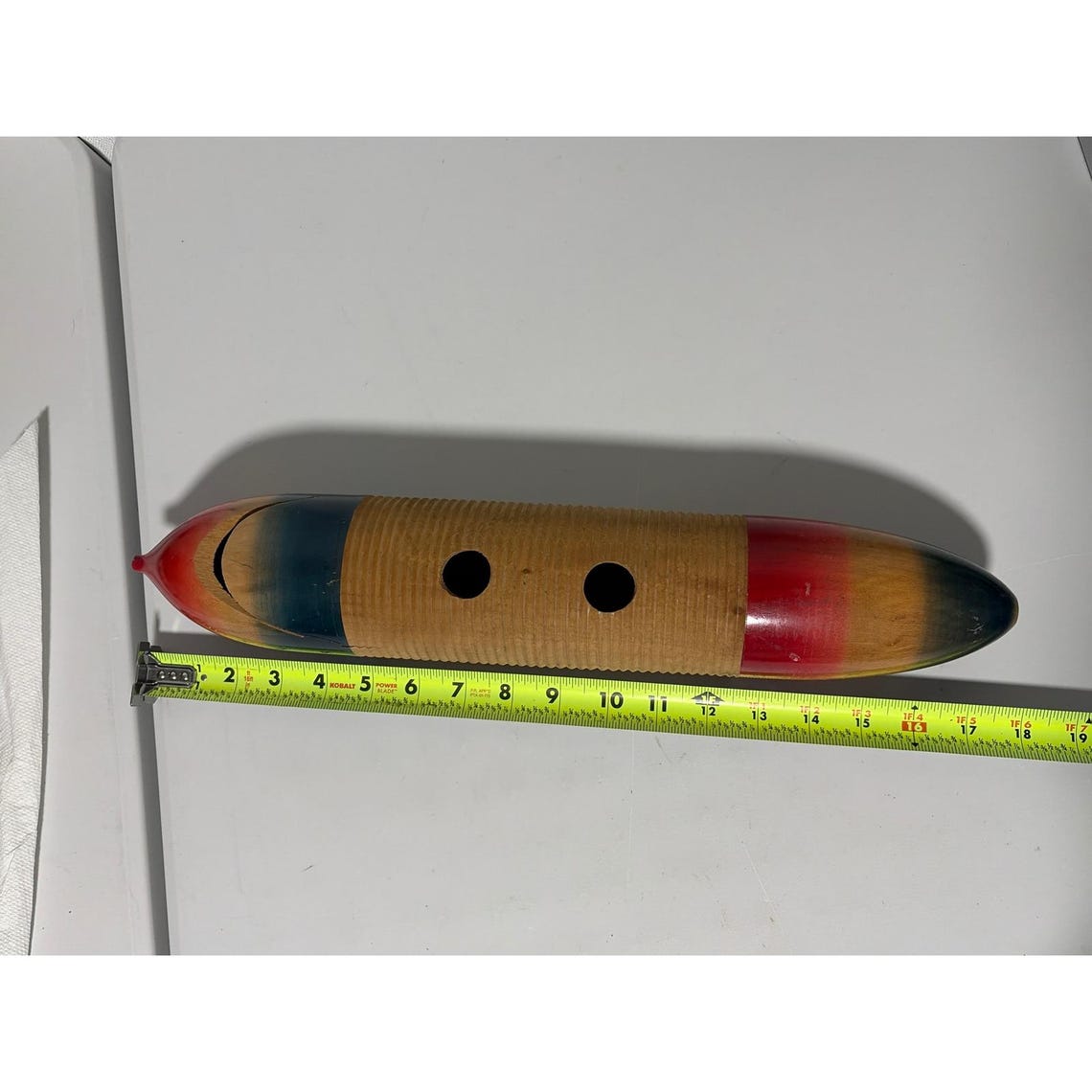 Vintage Mexican Wooden Guiro Latin Percussion Instrument Hand Painted 16", Foto 4 von 5