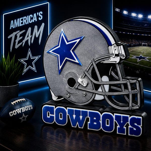 Dallas Cowboys 3D Football Helmet Display