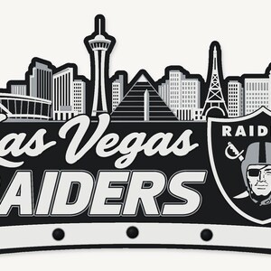 Las Vegas Raiders Wall Key Holder 5 Hooks 3D Printed Skyline Football Decor