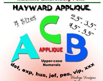 Download Machine Embroidery Alphabet: Hayward Applique Font.