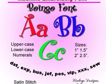 Download Machine Embroidery Alphabet Boingo Font