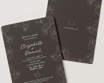 Western Wedding | Cowboy Invite | Rustic Desert | Cactus Wedding| Editable Digital Invitation