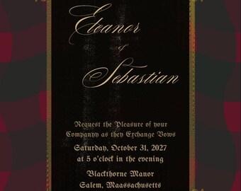 Gothic Victorian Invitation | Dark Romance Wedding | Gothic Stationery | Editable Canva Template