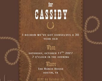 Western Birthday  Invitation | Modern Cowboy Template | Editable Canva Invitation | Digital Download