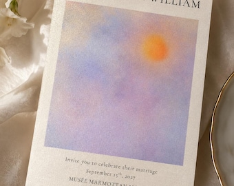 Monet Inspired Wedding Invitation | Romantic Impressionist Template | Editable Canva Template | Digital Download