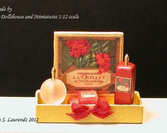 Miniature Perfume & Soap display box - 12th scale (LA9)
