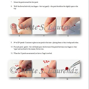 INSTANT DOWNLOAD 1:12 Scale Miniature flower tutorial, My Sweet Valentine 24 red roses in gift box' personal use only ENGLISH Tu05 image 3